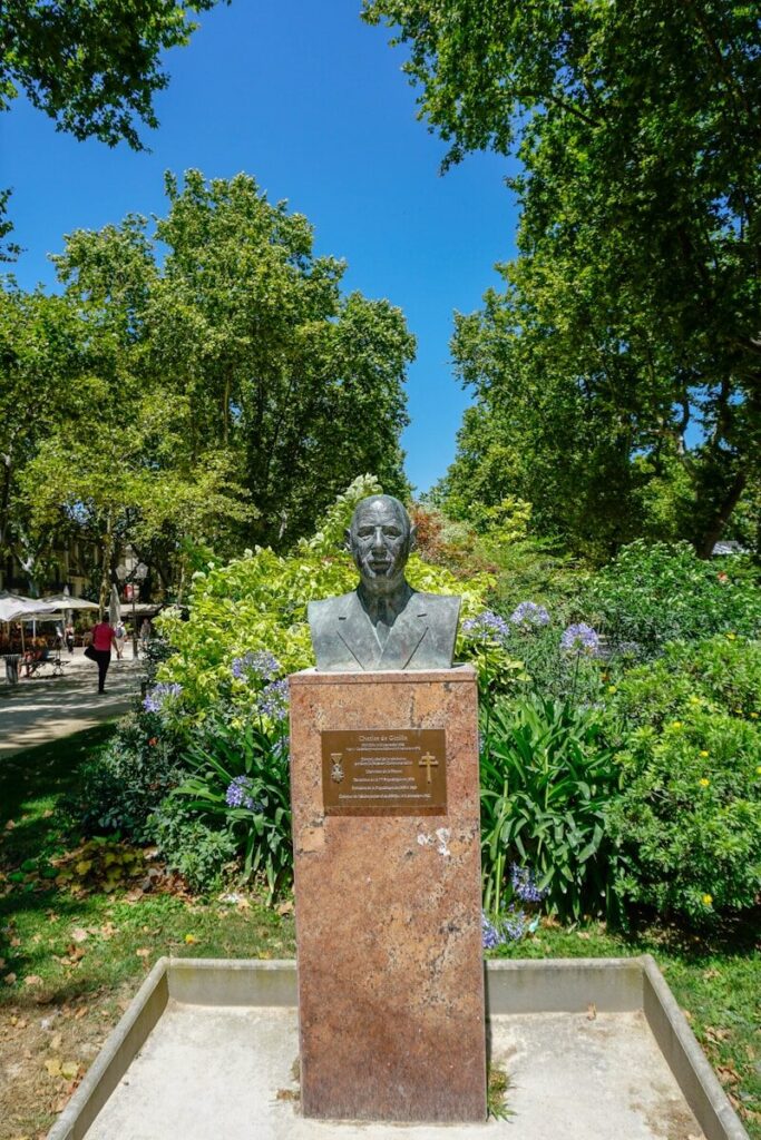a statue in a park